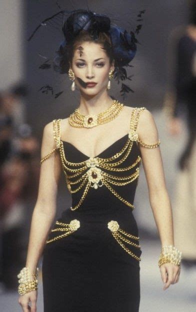 chanel 1992 black chain dress|chanel's 1992 chain dress.